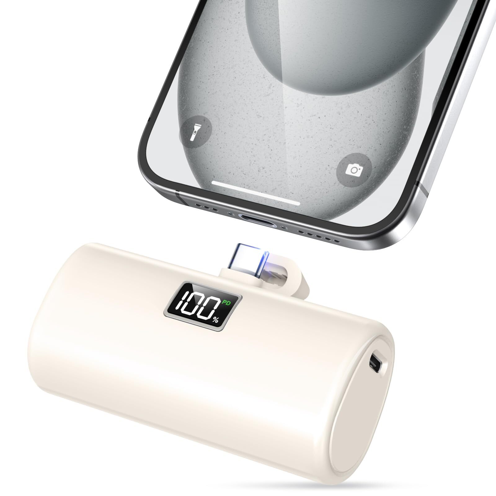 LENUTO 6000mAh USB-C Portable Charger for iPhone 15 Power Bank