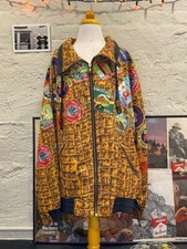 Giacca Sport Vintage 90s Travel Patch Graphic Print Windbreaker Size Medium