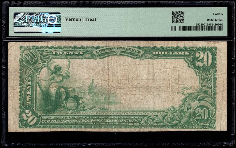 1902 $20 SOMERSET PA NATIONAL BANK NOTE PMG 20 FR. 652 CH. 4100 SCARCE! - Image 2 of 3