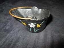 Minature Cast Iron Bucket Figurine EUC 