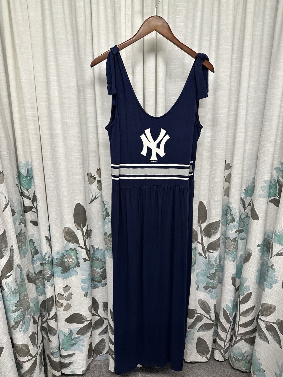 スカート Eleanor Georgette Navy G-III 4her Carl Banks New York Yankees Maxi Dress Navy Blue