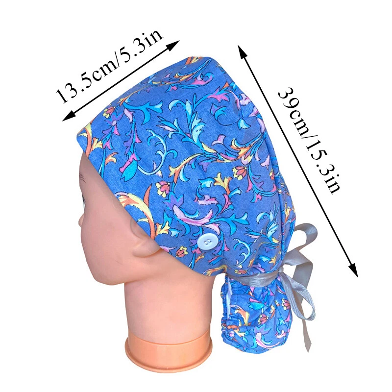 Op-Haube Für Langes Haar Bouffant-Haube Aus Baumwolle Für Arzt Und  - Bild 3 von 4