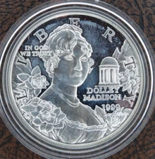1999-P Dolley Madison Silver Dollar Proof US Mint $1 Commemorative