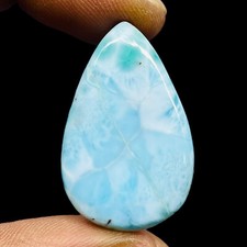 Natural Larimar 32x20mm Pear Loose Cabochon Untreated Gemstone 33.45 Cts 