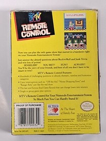 MTV Remote Control NES Game Cartridge, manual, Original Box