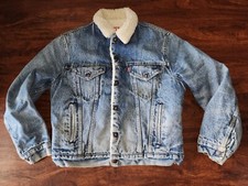 VTG LEVI'S SHERPA LINED TRUCKER JEAN JACKET 70608 0216 SIZE 40 REGULAR IS USED