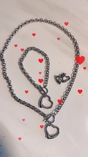 Stainless steel heart jewelry set