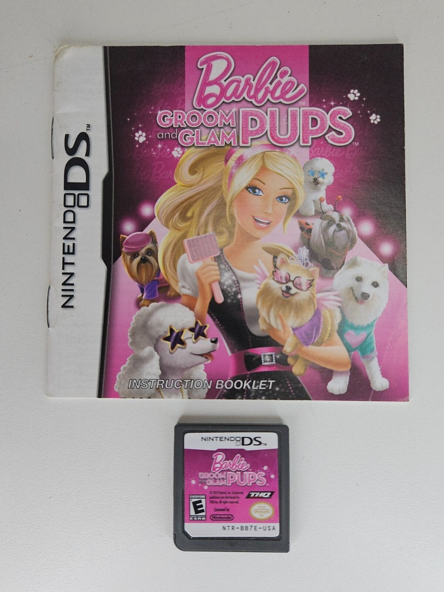 BARBIE: GROOM AND GLAM PUPS NINTENDO DS GAME W MANUAL 3DS 2DS LITE