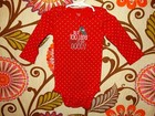 INFANT GIRLS CARTER'S CHRISTMAS RED ONE PEICE SIZE 12 MONTHS TOO LATE TO BE GOOD — photo 1