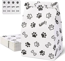 VGOODALL 24 Pack Animal Party Favor Bags with Paw Prints for Events