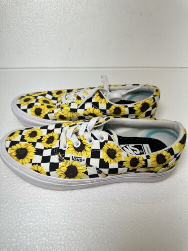 Vans Sunflower Checkered Shoes Women 7 Men 5.5