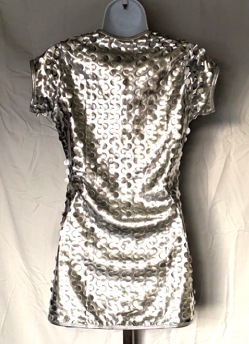 silver lame mini dress Lana Metallic Strapless Mini Dress