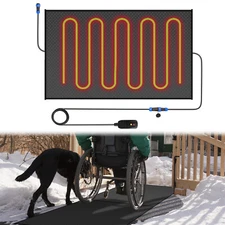 SUNYRISY Rubber Heated Snow Melting Mat Non-Slip Snow and Ice Melting Rug Mats