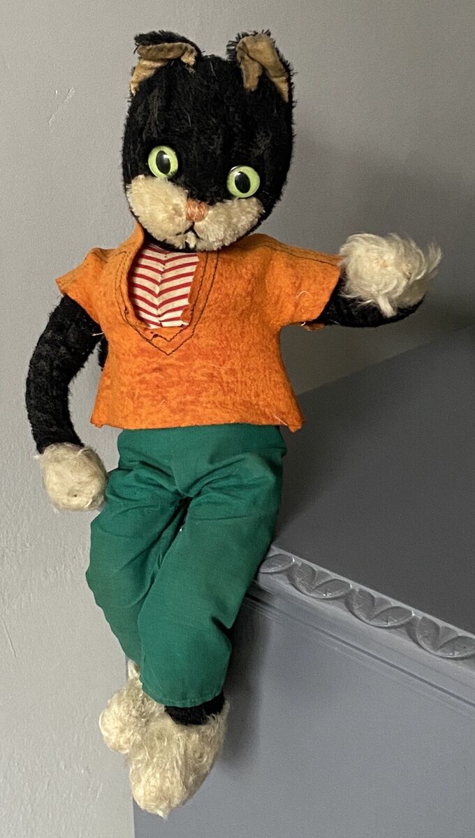 シュコ　ヴィンテージ　黒猫　ぬいぐるみ　Schuco Schuco シュコーBigo Belloシリーズ 黒猫ブラックキャットの