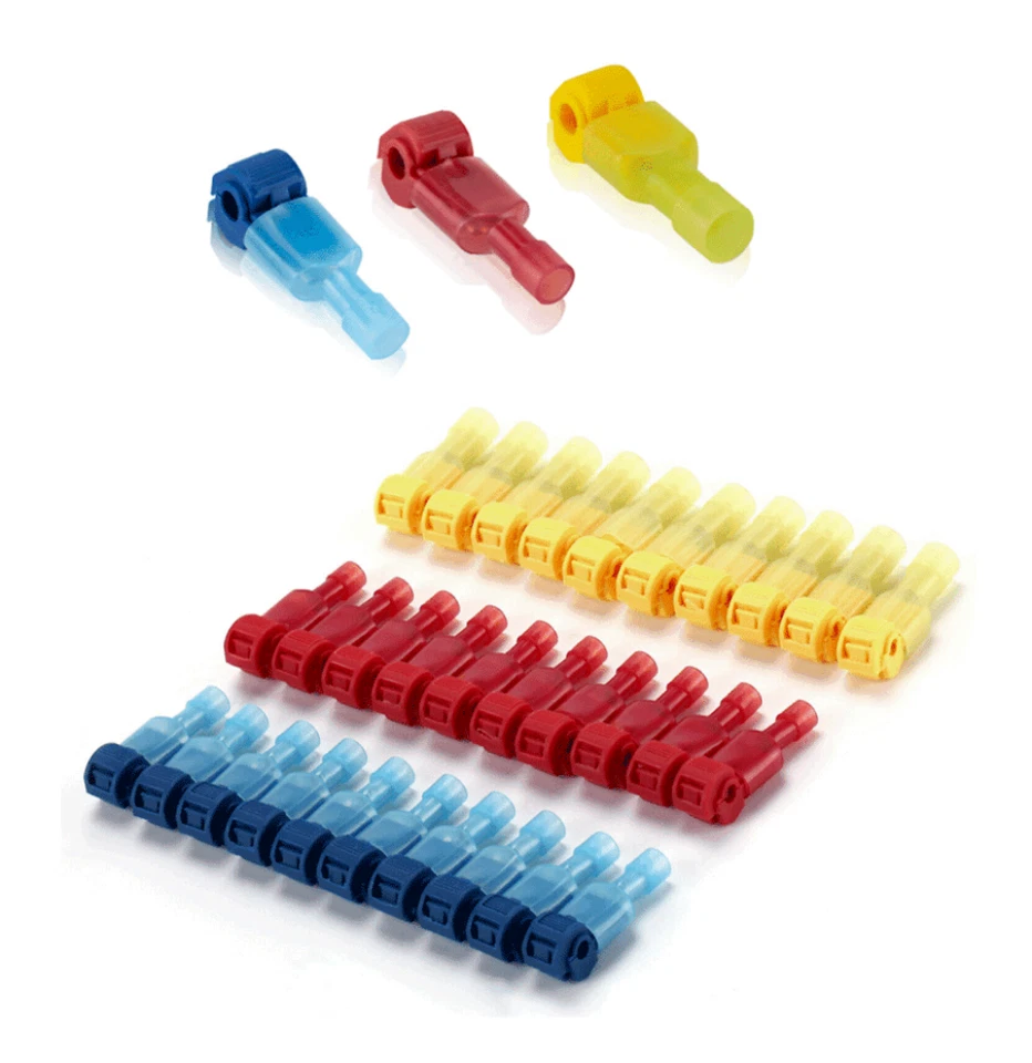 60PCS Insulated T-Tap 22-10 AWG Quick Splice Wire Terminal Combo Connectors Kit - Image 3 of 4