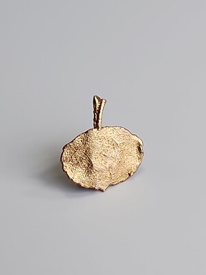 Gold Metal Dipped Leaf Tie Tack with Chain & Bar Styled Looks Like Tree Unique