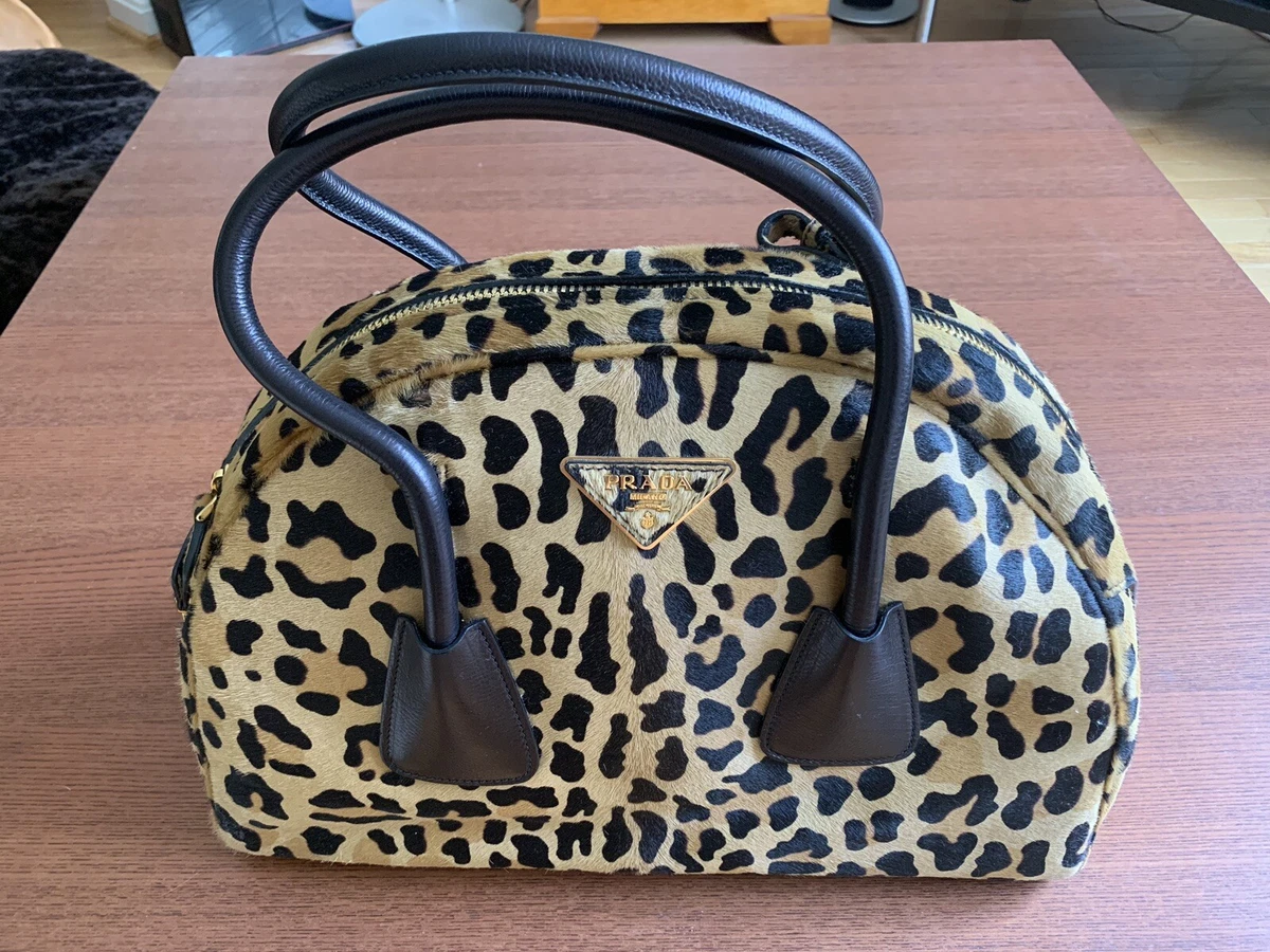 Prada Leopard Calfskin bowling bag