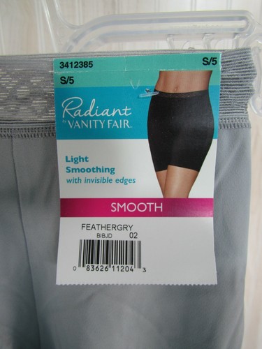 New Vanity Fair Shapewear Slip Short Size S 5 Gray Invisible Edges Soothing - Picture 2 of 3