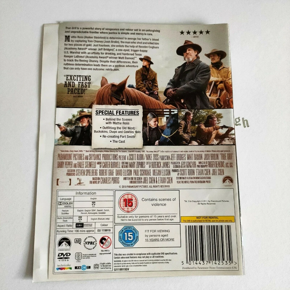 True Grit DVD Action & Adventure (2011) Jeff Bridges Free Royal Mail Delivery - Image 3 of 4