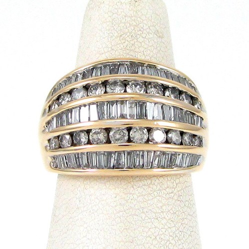 08ct round & baguette diamond ring size 5.5 │fj