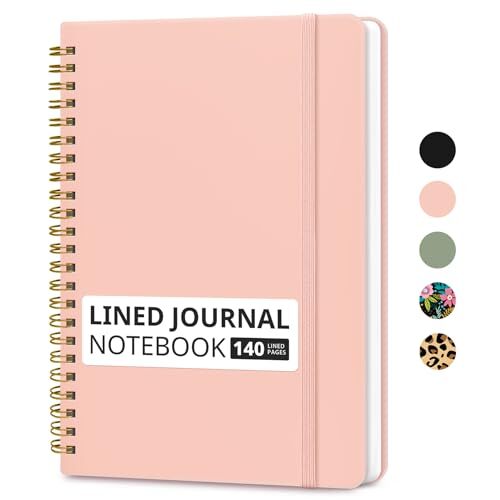 Lined Spiral Journal Notebook for Women & Men, 140 Pages, College Ruled B.Pink