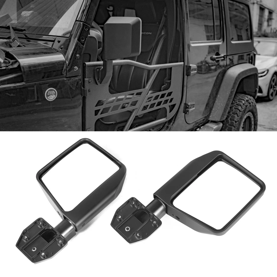 Wrangler Half Doors Side View Mirrors Fits for 2007-2025 Wrangler JK JL JT YJ - Image 4 of 4