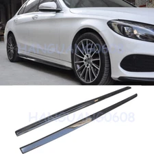 For 15+ Mercedes Benz W205 C63 AMG C-Class PSM Style Carbon Fiber Side Skirt Lip