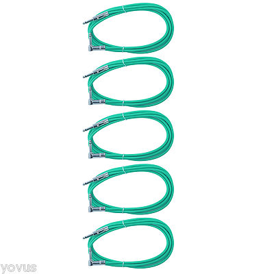 5GREEN 10ft Right to straight 1/4 shielded guitar instrument patch cord cable