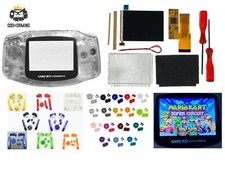 Nintendo Game Boy Advance GBA V2 IPS LCD Kit Housing Shell CLEAR PRE-CUT