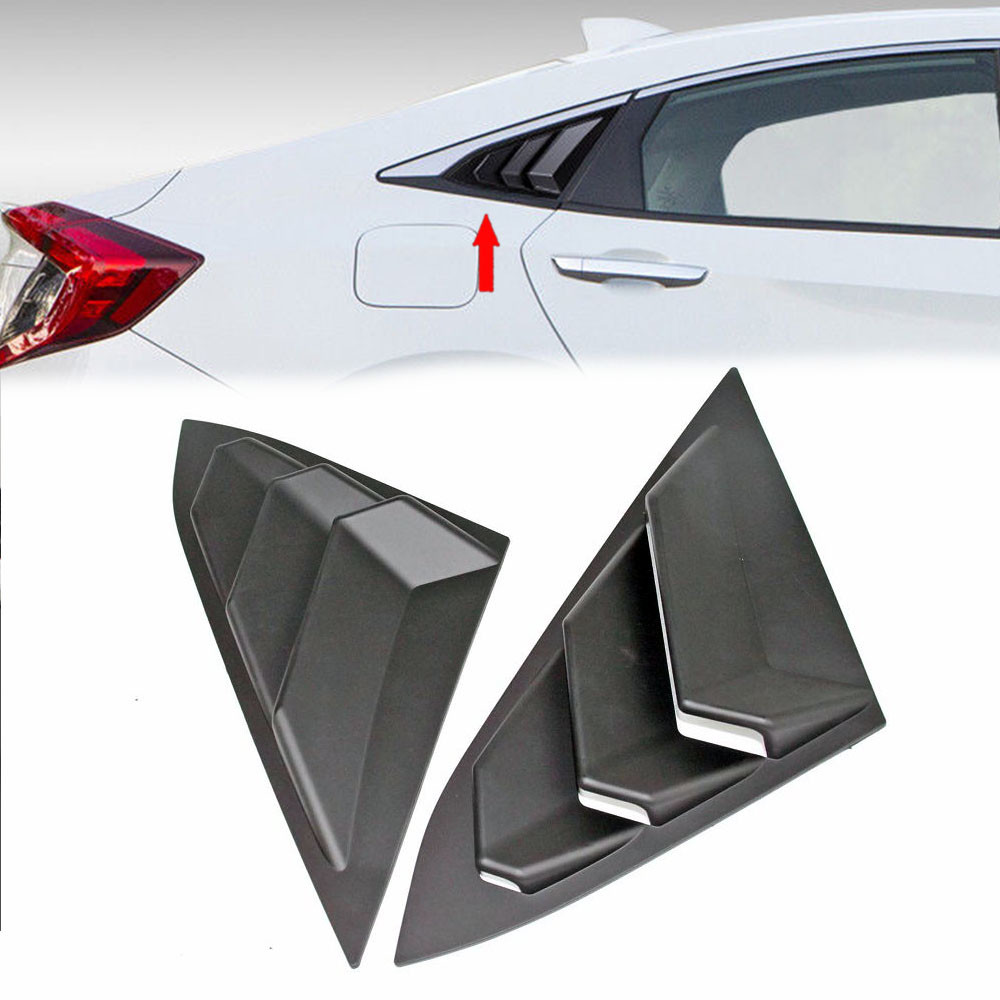 Matte Black Side Window Scoop Louver Cover Trim for Honda Civic X 10th Gen Sedan