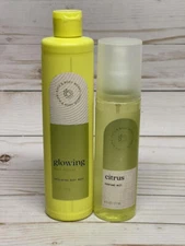 Bath & Body Works Glowing Fruit Enzyme Citrus Body Wash & Perfume Mist Set