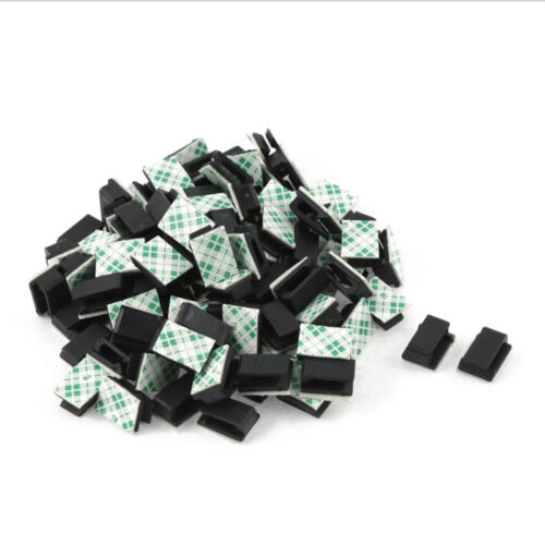 100Pcs Holder Management Organizer Clamp Cable Clips Self-Adhesive Cord Wire - Picture 1 of 6