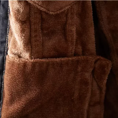 Denim Jacket Sherpa Fleece Lined Button Up Jean Coat Trucker Warm Winter Mens - Picture 7 of 9