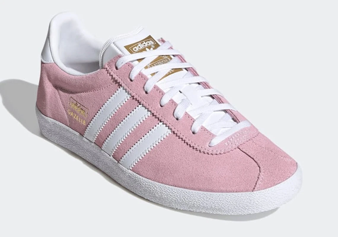 Adidas Gazelle Mens Suede Classic Pink White Low Sneakers Size 9