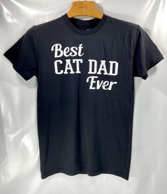 Best CAT DAD Ever logo Men s T-Shirt For The Love of Paws Short Sleeve S Black