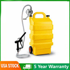 16 Gal Fuel Caddy Tank With Manual Transfer Pump Portable Diesel Tank On Wheels