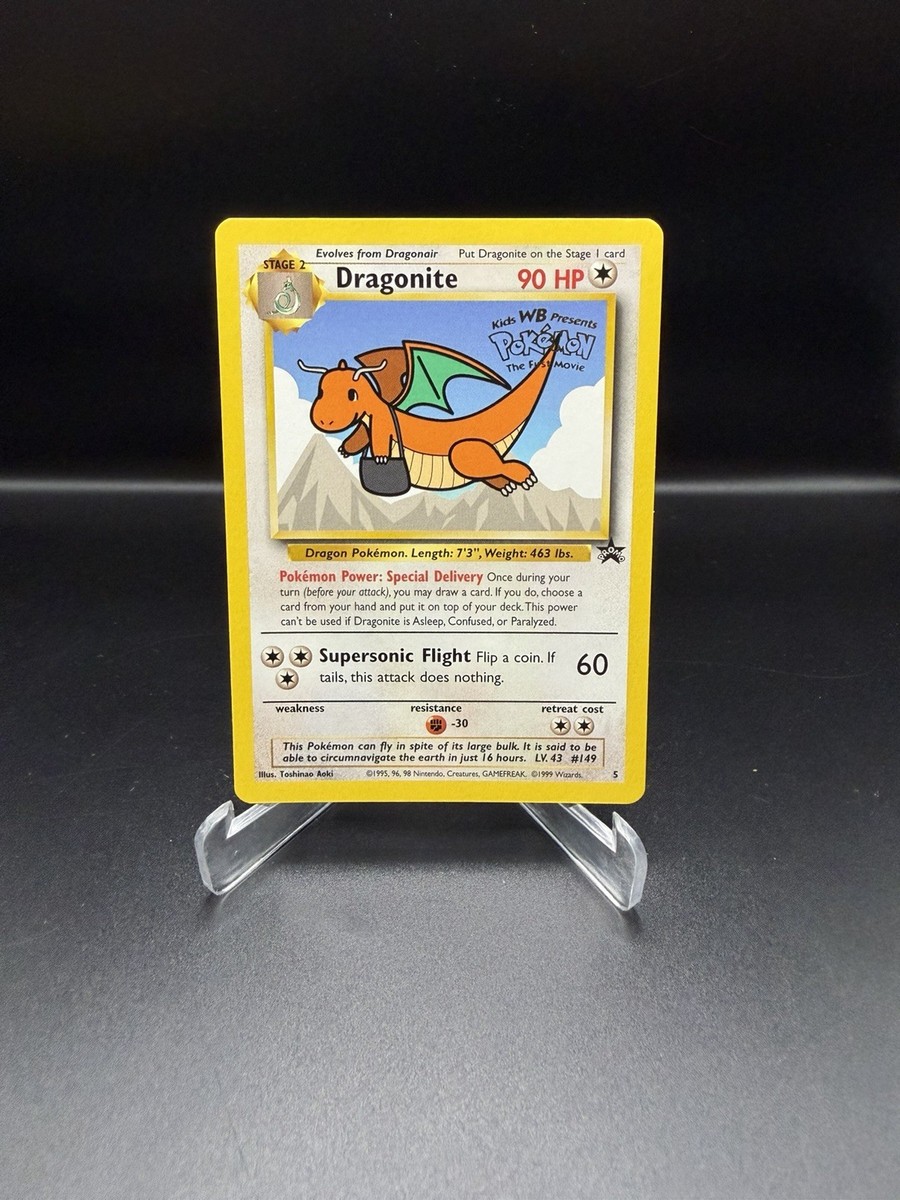 DRAGONITE #5 Black Star Promo WB The First Movie Rare WOTC Pokemon Card |  eBay