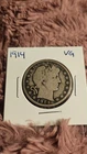 1914 Barber Half Dollar 50C Silver Coin VG Better Early U.S. Type Coin