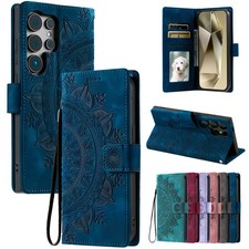 For Samsung Galaxy S26 Ultra S25 S24 S23 Flip Magnetic Case Card Wallet Strap
