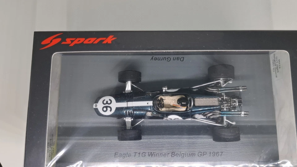 SPARK S2399 1/43 F1 EAGLE WESLAKE T1G DAN GURNEY WINNER BELGIUM GP 1967 RARE - Immagine 4 di 4
