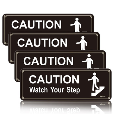 #ad 4 Pack Caution Watch Your Step Sign for floor Acrylic with Symbols Self adhe... $17.82