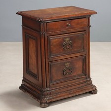 Comodino Barocco Antico Noce Abete Italia XVII Secolo Originale