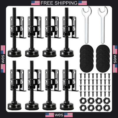8 Pack Heavy Duty Adjustable Furniture Levelers with Screws Lock Nuts and Wrench