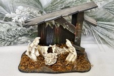 Vintage Nativity Set Made In Italy W/ Wood Creche Christmas Mary Jesus 5 Piece