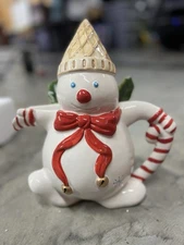 •NEW• 2023 Mr Bingle Fitz & Floyd Christmas Pitcher Snowman W/ Ice Cream Hat
