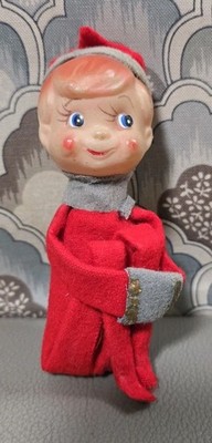 Vintage Japan 1960s Knee Hugger Elf Pixie Christmas Ornament