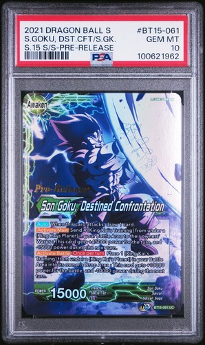 Son Goku Vegeta Destined Confrontation Pre-Release Dragon Ball Super Card PSA 10 - Picture 2 of 5