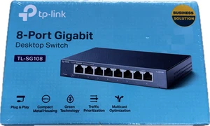TP-LINK TL-SG108D 8-Port Interrupteur réseau Ethernet Gigabit Desktop New-Sealed