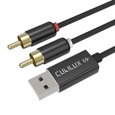 RCA to USB Line in Cable for Stereo Recording, RCA Output to USB A Input Audi...