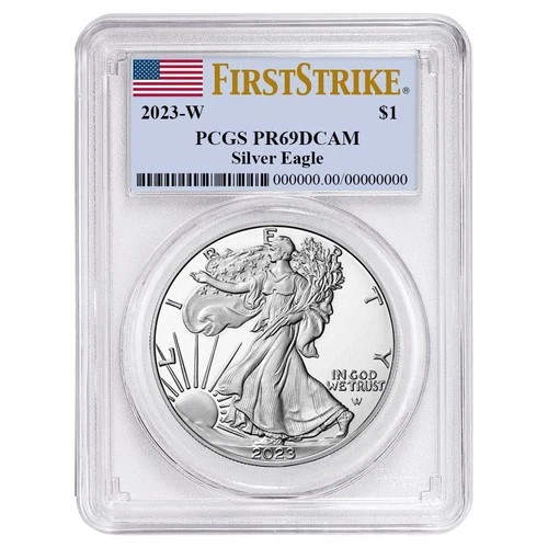 2023-W $1 1-oz Proof American Silver Eagle PCGS PR69DCAM FS Flag Label